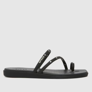 Crocs Black Miami Studded Toe Loop Womens Sandals