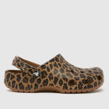 Crocs Print Classic Leopard Clog Womens Sandals