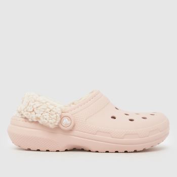 Crocs Pale Pink Classic Fleece Lined Clog Womens Sandals
