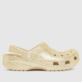 Crocs Gold Classic Chunky Glitter Clog Womens Sandals