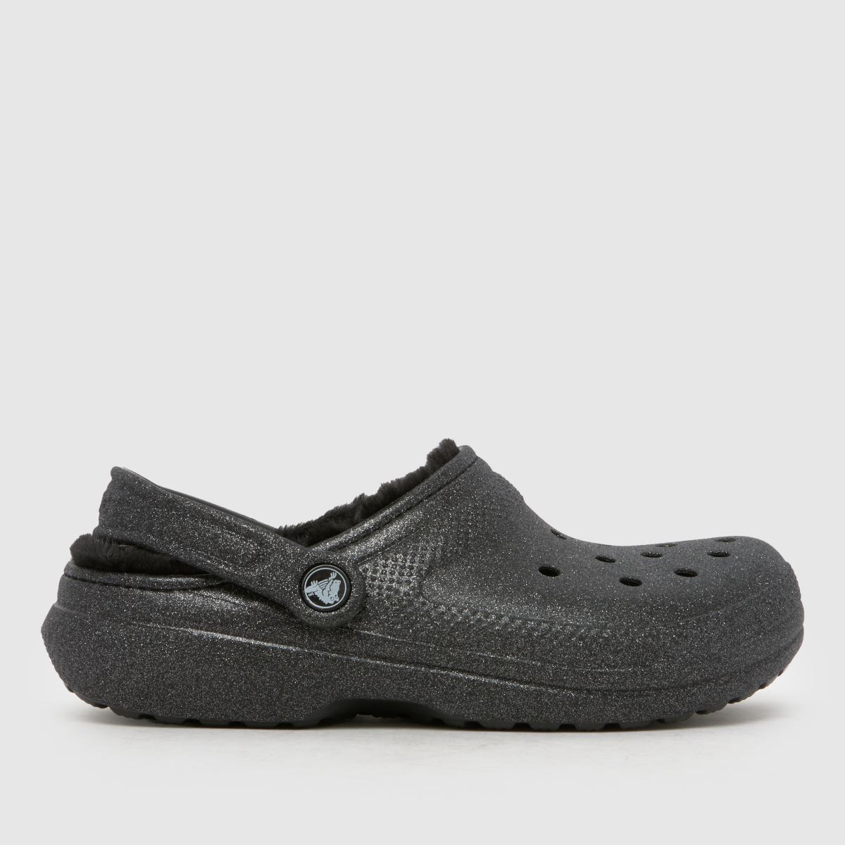 Crocs Classic Fuzz Lined Clog Sandals in Black
