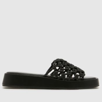 SIMMI Black Elena Raffia Slide Womens Sandals