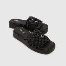 SIMMI Elena Raffia Slide in Black SIMMI Elena Raffia Slide,3 of 4