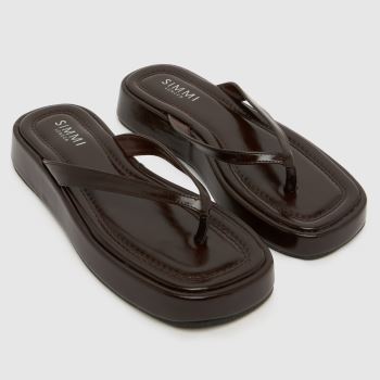 SIMMI Brown Kimmie Platform Flip Womens Sandals