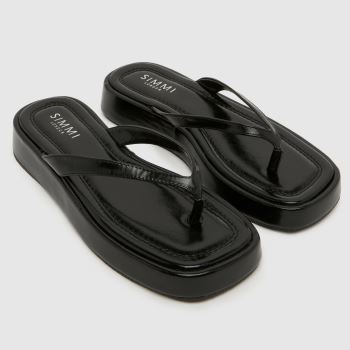 SIMMI Schwarz Kimmie Platform Flip Damen Sandalen