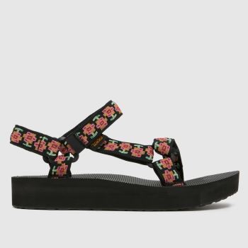Teva Black & pink Midform Universal Floral Womens Sandals