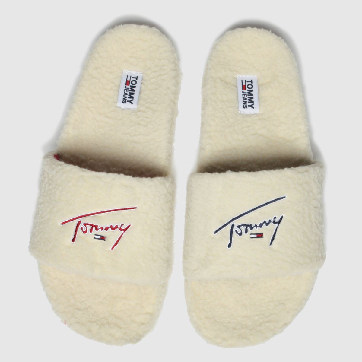 Tommy Hilfiger White Tj Signature Teddy Slide Sandals - ShoeFreak