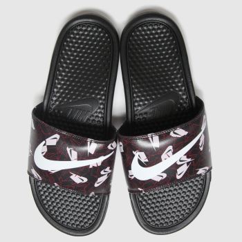 nike black & purple benassi jdi sandals nike black & purple benassi jdi sandals