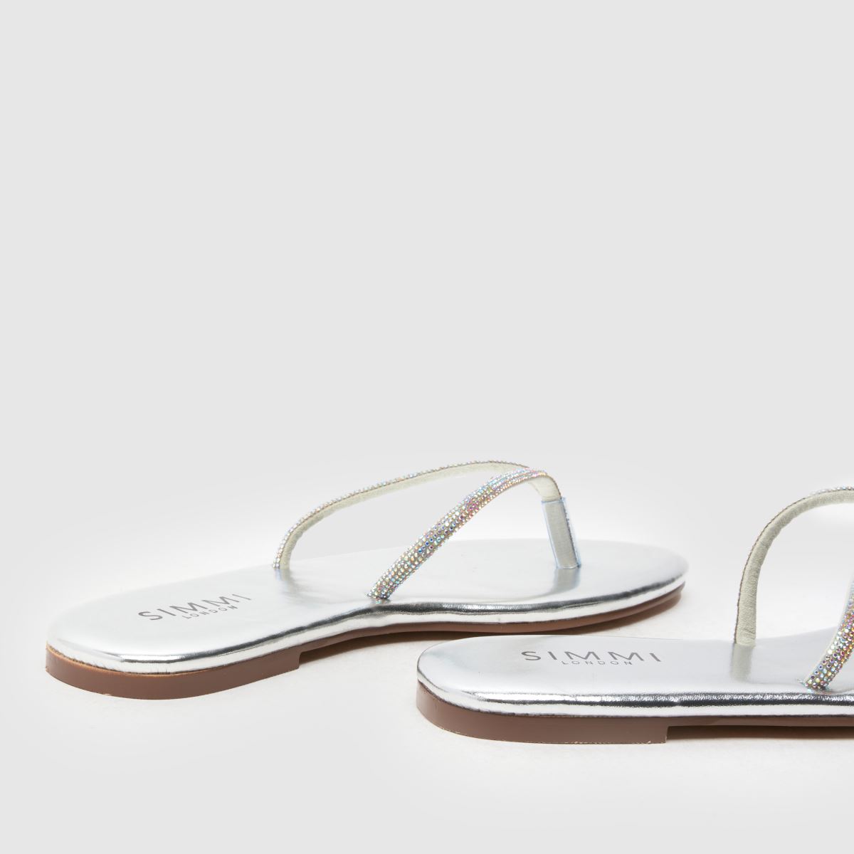 SIMMI Ersil Diamante Flip Flop in Silver SIMMI Ersil Diamante Flip Flop 7