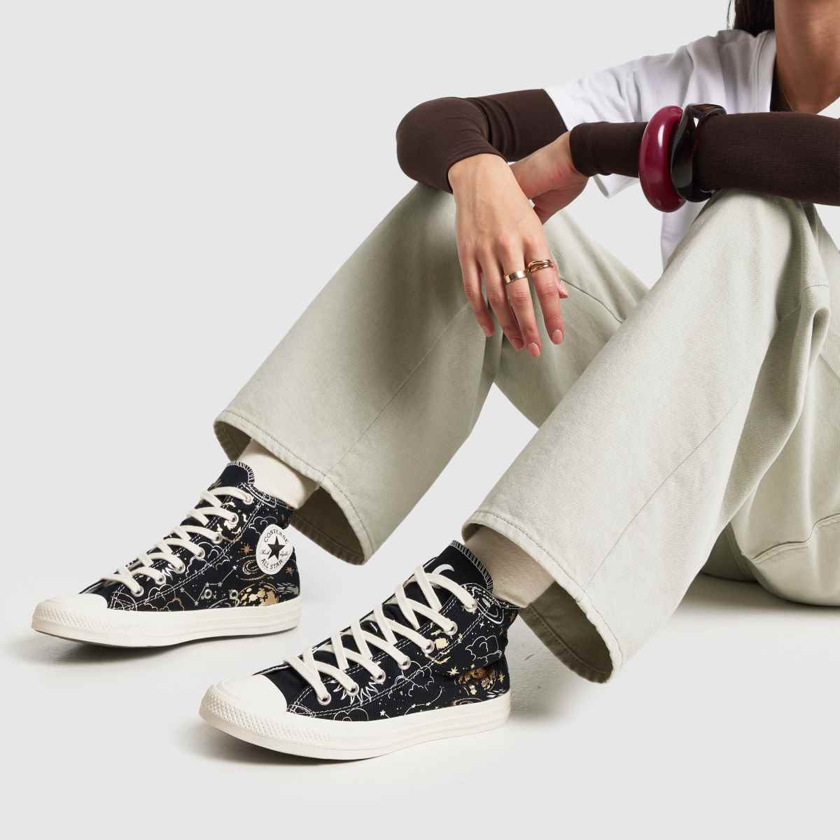 Converse All Star Hi in Black Multi Converse All Star Hi 8