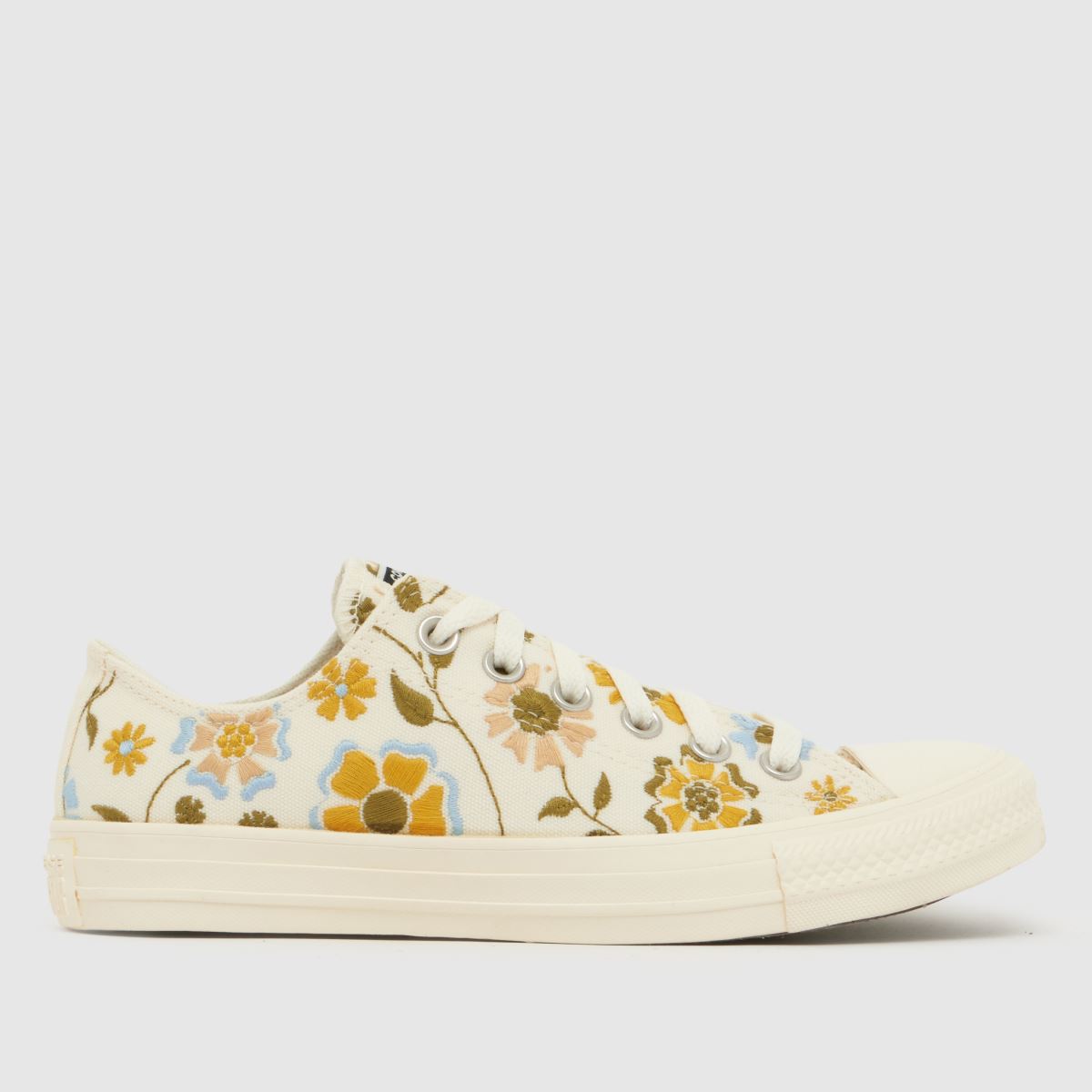 Converse All Star Ox Trainers in White & Yellow
