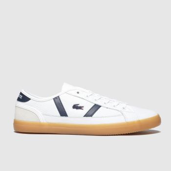 lacoste white & navy sideline trainers lacoste white & navy sideline trainers
