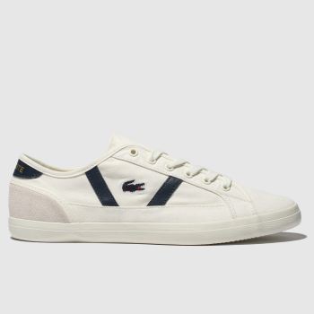 lacoste white & navy sideline trainers lacoste white & navy sideline trainers