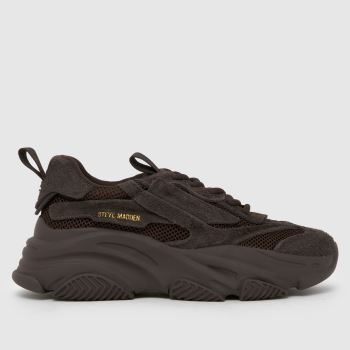 Steve Madden Dark Brown Possession Womens Trainers