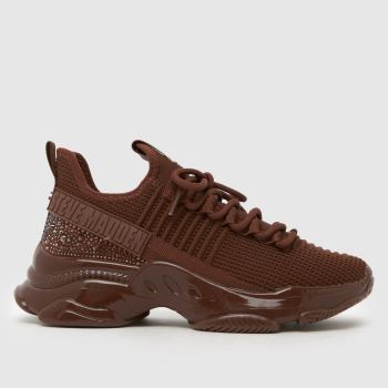 Steve Madden Dark Brown Maxilla Bling Womens Trainers