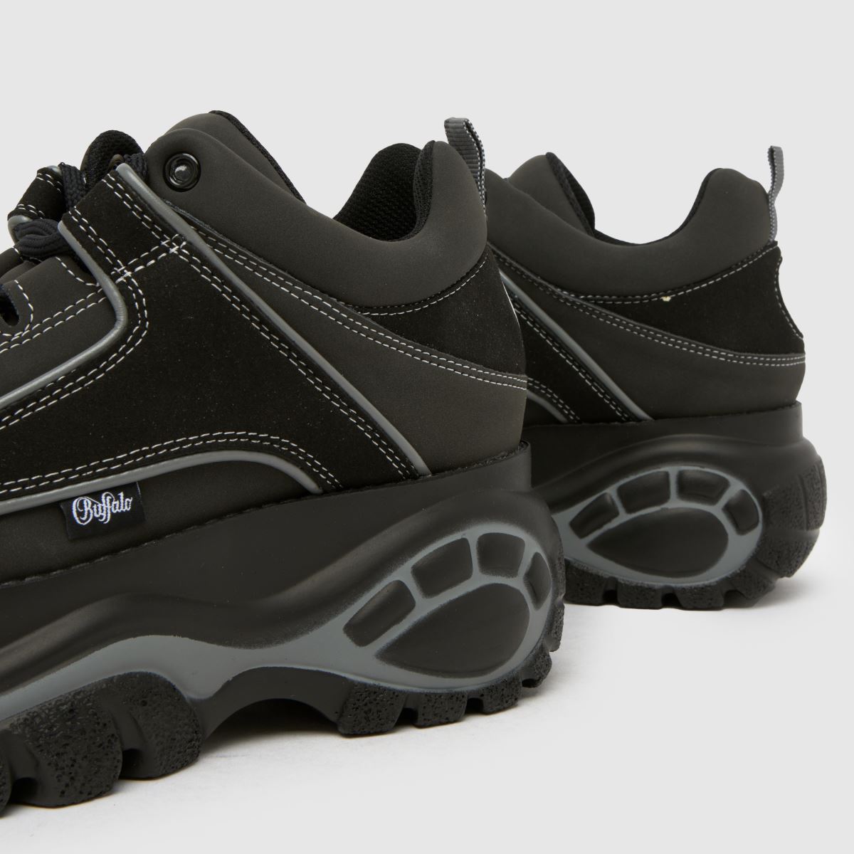 Womens Black Grey Buffalo London Classic Low Trainers schuh