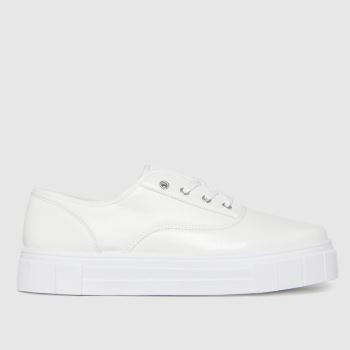 schuh white miley pu lace up trainers schuh white miley pu lace up trainers