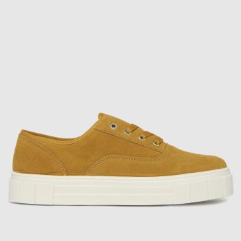 schuh yellow miley suede lace up trainers schuh yellow miley suede lace up trainers