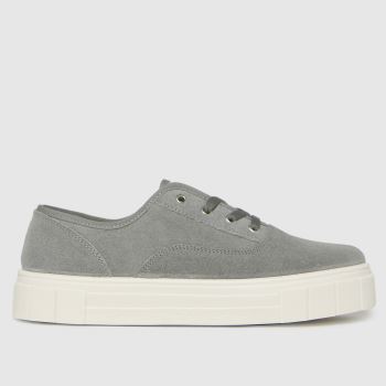 schuh light grey miley suede lace up trainers schuh light grey miley suede lace up trainers