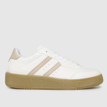 schuh white & beige macy lace up trainers schuh white & beige macy lace up trainers
