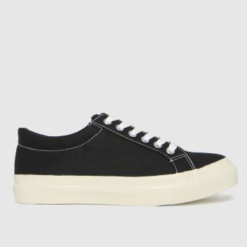 schuh black maisie canvas lace up trainers schuh black maisie canvas lace up trainers