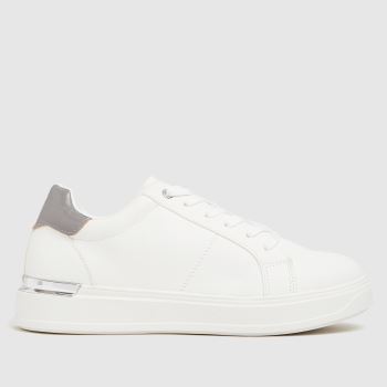 schuh white & grey marilyn lace up trainers schuh white & grey marilyn lace up trainers
