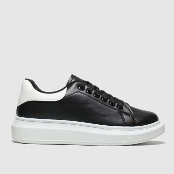 schuh black & white breezy lace up trainers schuh black & white breezy lace up trainers