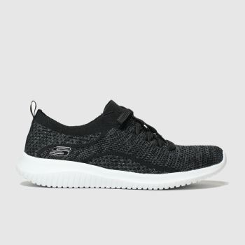 skechers black & grey ultra flex statements trainers skechers black & grey ultra flex statements trainers