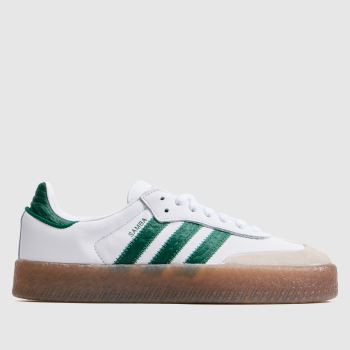 adidas White & Green Sambae Womens Trainers