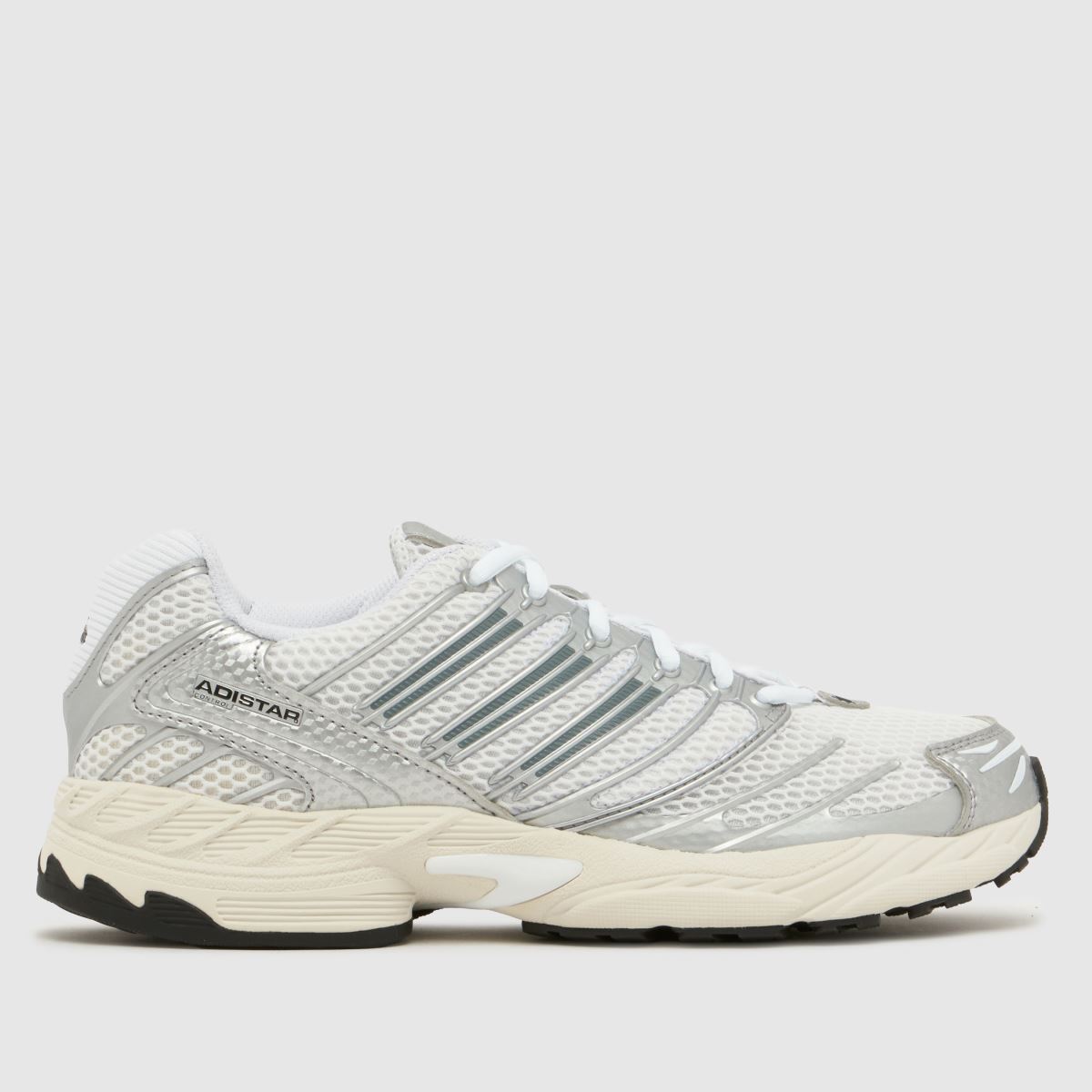 adidas Adistar Control 3 in White & Silver adidas Adistar Control 3