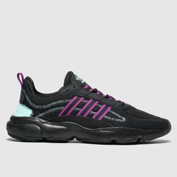 adidas black & pink haiwee trainers adidas black & pink haiwee trainers