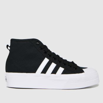 adidas black & white nizza platform mid trainers adidas black & white nizza platform mid trainers