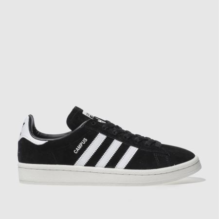 womens black & white adidas campus trainers | schuh