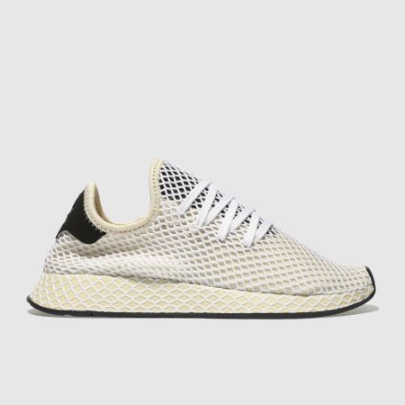 donne bianche adidas deerupt runner formatori schuh & beige donne bianche adidas deerupt runner formatori schuh & beige