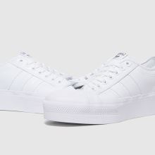 Get Womens White Adidas Nizza Trainers Pictures