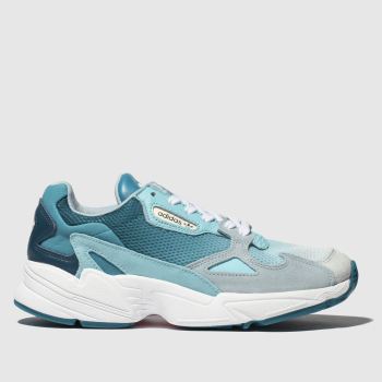 adidas white & pl blue falcon trainers adidas white & pl blue falcon trainers