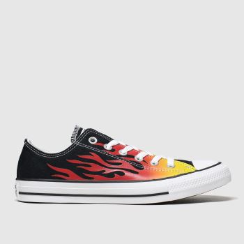 converse black & orange ox flames trainers converse black & orange ox flames trainers