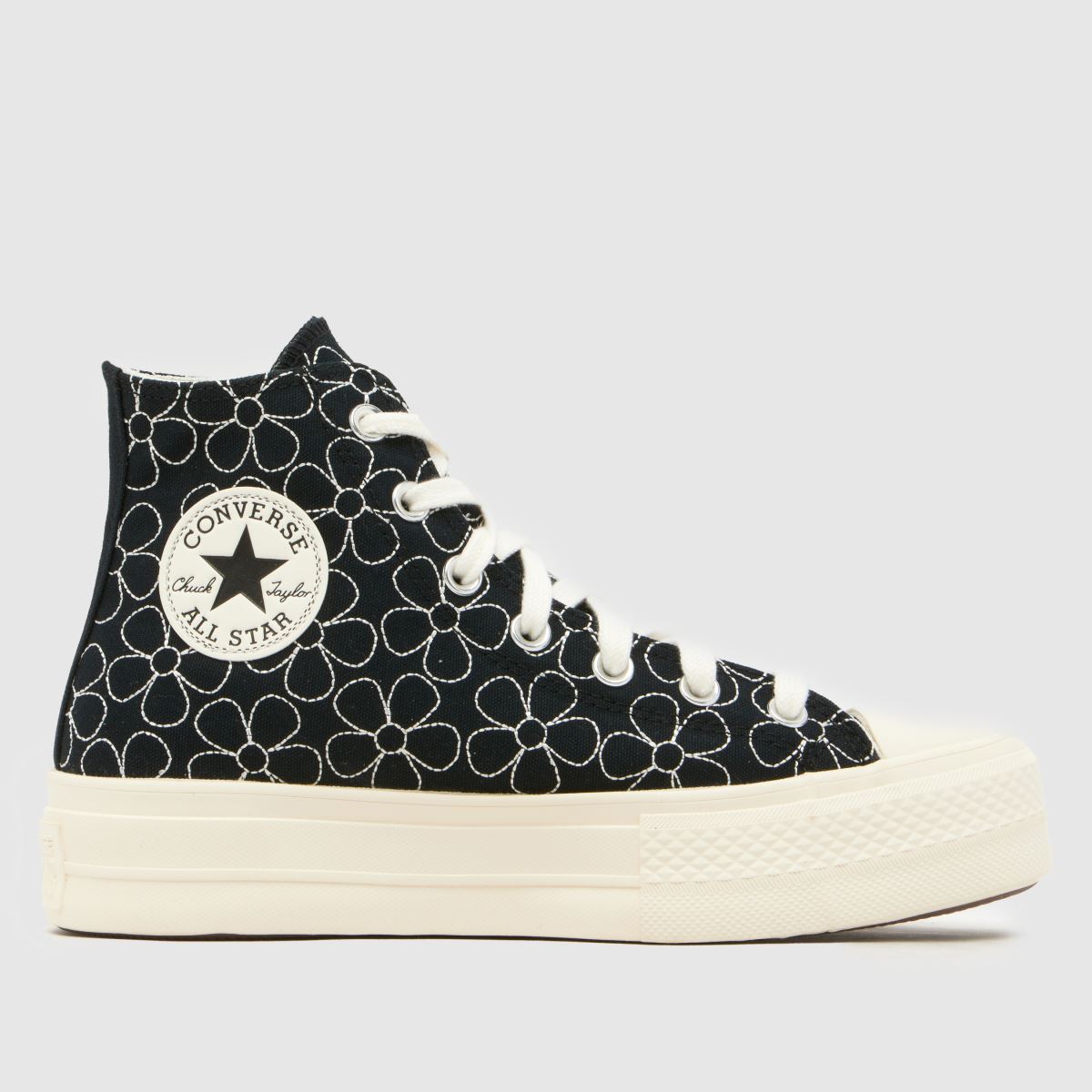 Converse All Star Lift Hi Trainers in White & Black