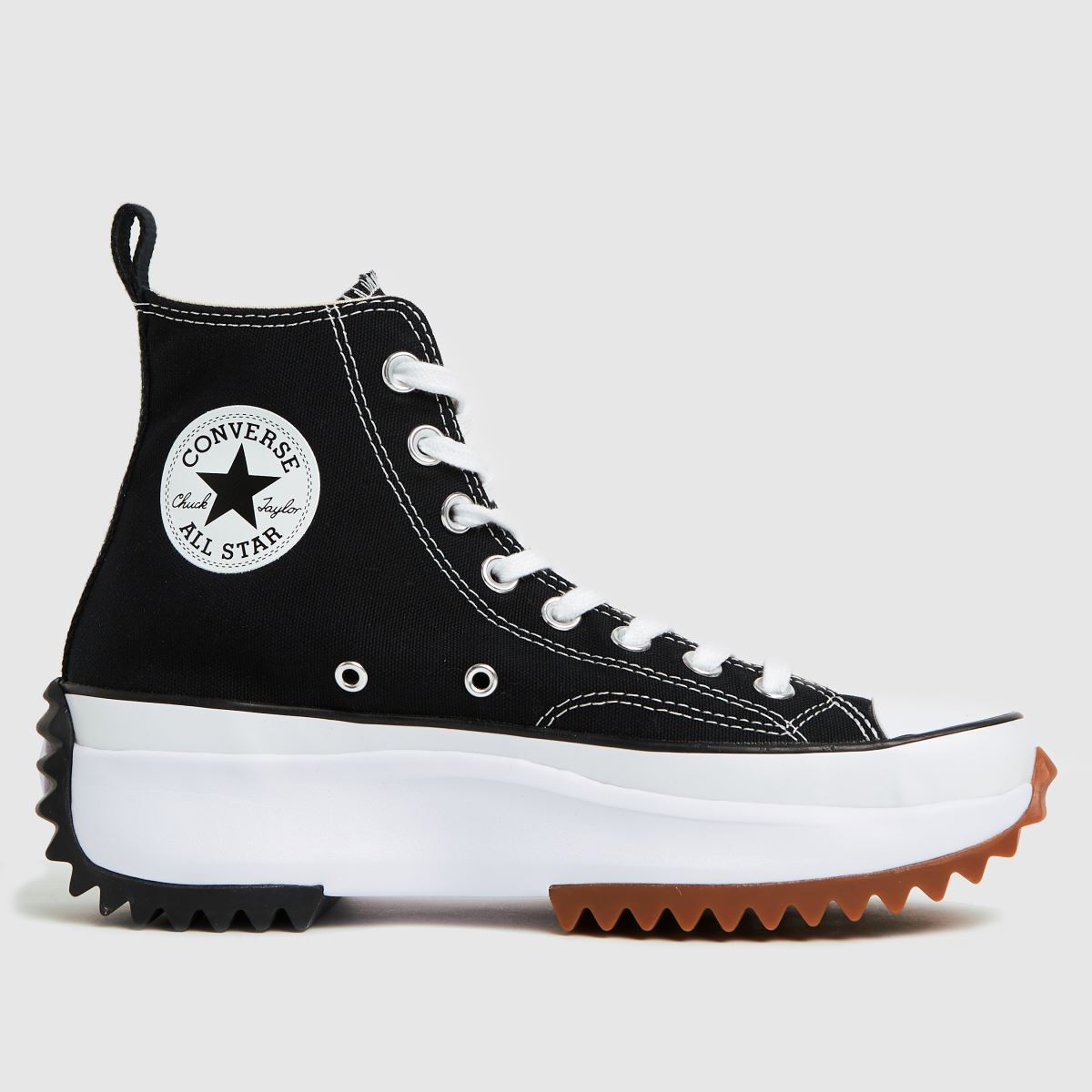 Converse Womens Run Star Hike Hi Top Trainers, Black/White/Gum, Size 8, Women