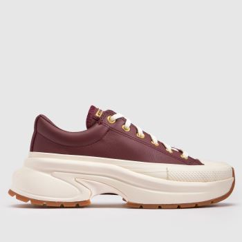 Converse White & Burgundy Run Star Crush Womens Trainers