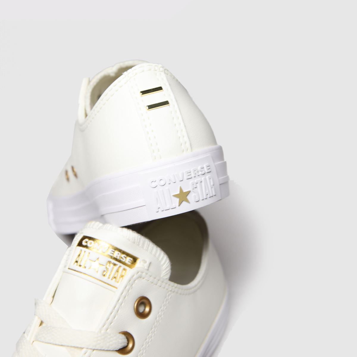 white & gold ox precious metal trainers