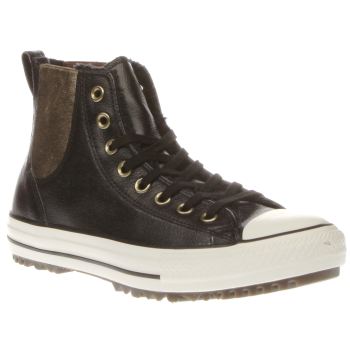 Womens Black Converse Chelsea Hi Leather Fur Trainers Womens Black Converse Chelsea Hi Leather Fur Trainers