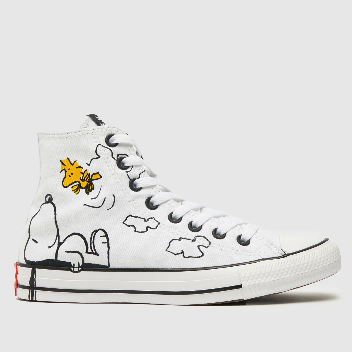 Womens White & Black Converse Chuck Taylor Hi Peanuts Trainers schuh