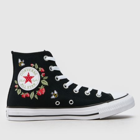 all star lift hi trainers black vintage white multi floral