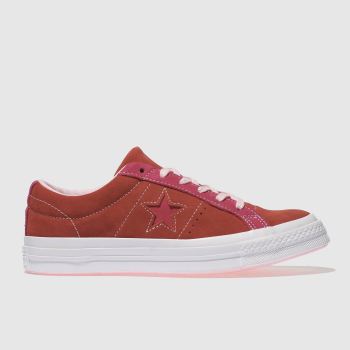 womens red Converse one star ox suede trainers | schuh