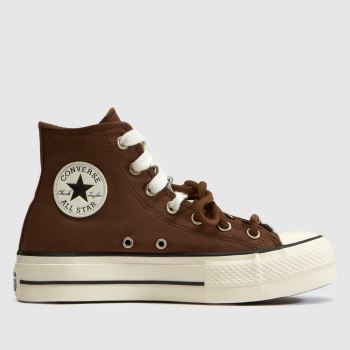 Converse Brown Multi All Star Lift Hi Womens Trainers
