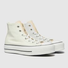 Womens White & Beige Converse Lift Hi Trainers | schuh