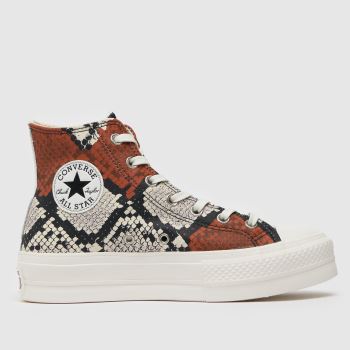 Converse white & orange authentic glam lift hi trainers Converse white & orange authentic glam lift hi trainers