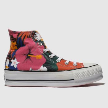 converse red & pink chuck taylor all star lift hi trainers converse red & pink chuck taylor all star lift hi trainers