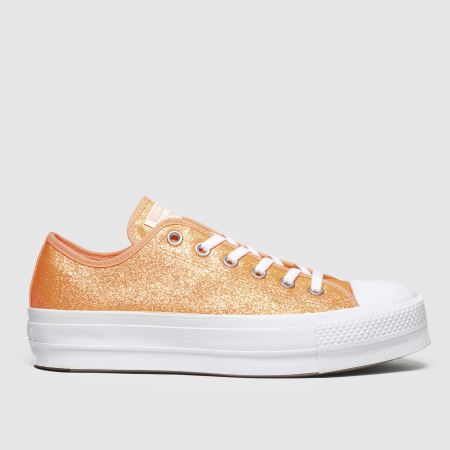 neon orange platform converse